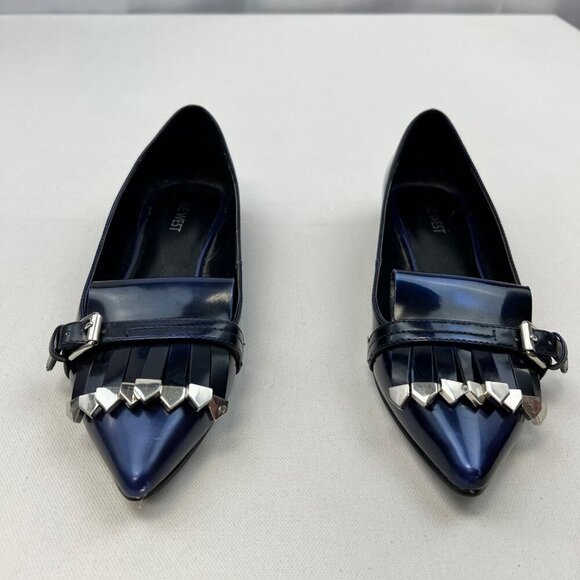 Nine West Women’s Low Heel Loafer Pointed Toe Tasseled Blue Size 7M - Picture 6 of 11